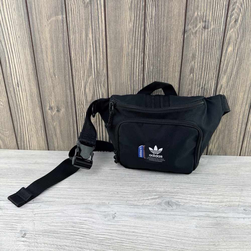 Adidas Originals Black Trefoil Waist Pack Sling Crossbody Festival Bag Unisex